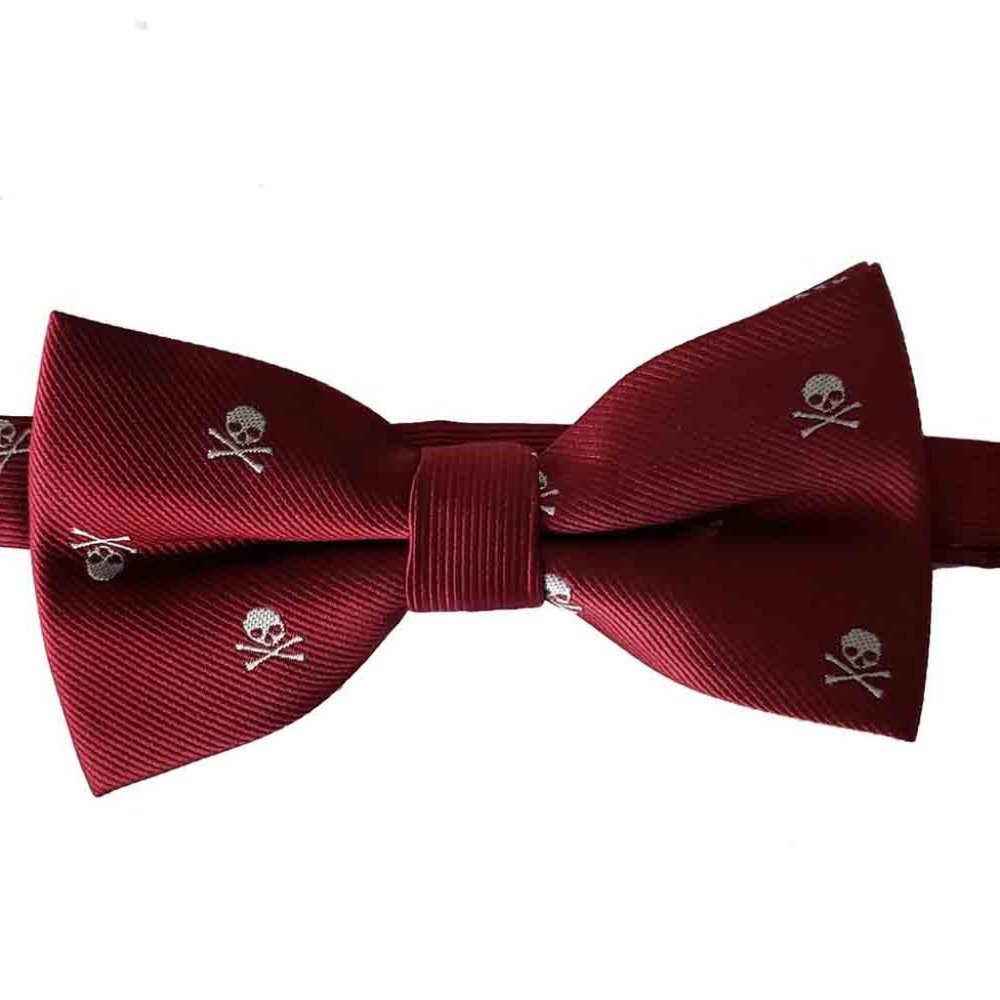 Gascoigne Bow Tie Skull & Crossbones Red White Pre-Tied Men's One Size